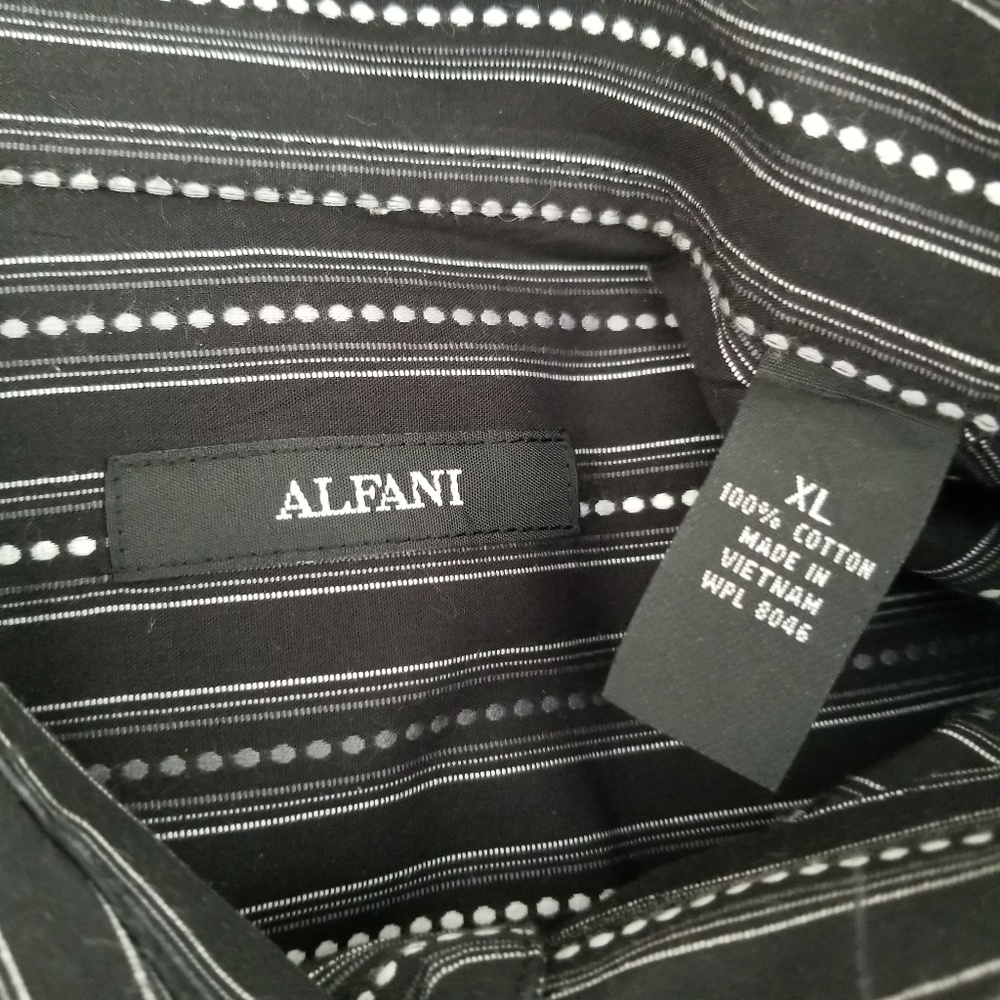 ALFANI Men's black button down shirt XL - Picture 2 of 5